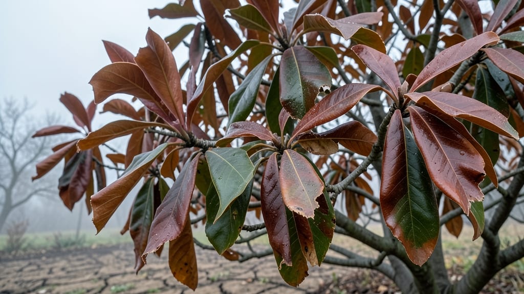 Reddish-Brown Leaf Scorch on Sweetbay Magnolias