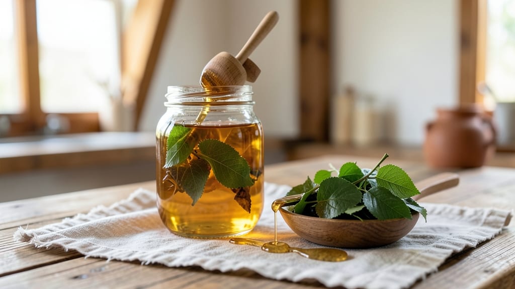 Starling Cherry Leaf Infused Honey