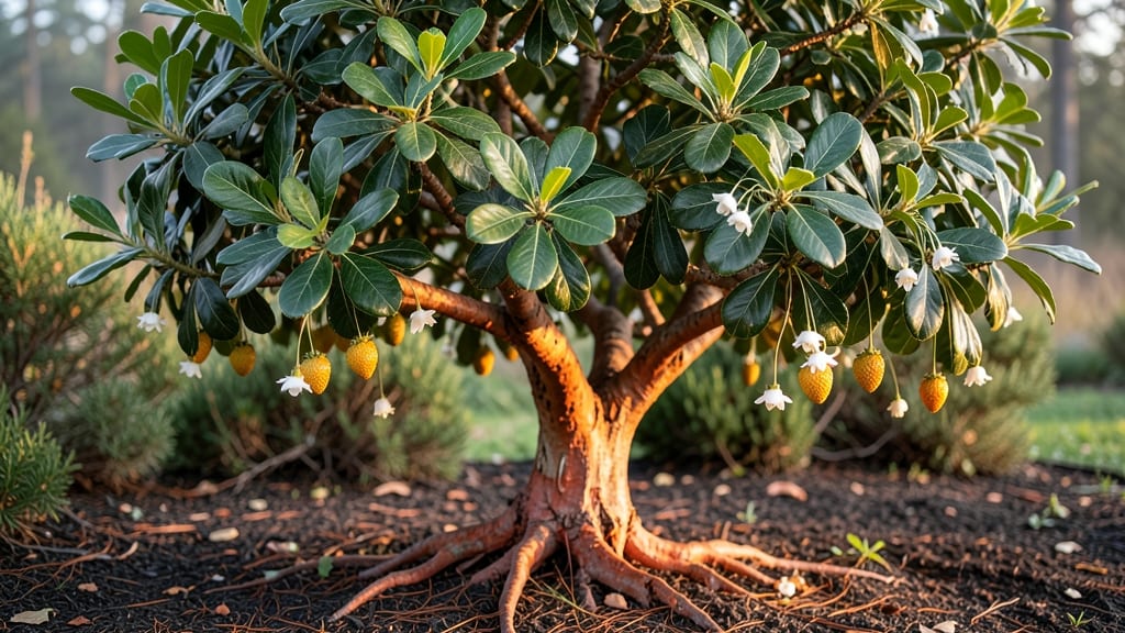 Strawberry Tree Trunk: Sculpted Growth for Year-Round Privacy