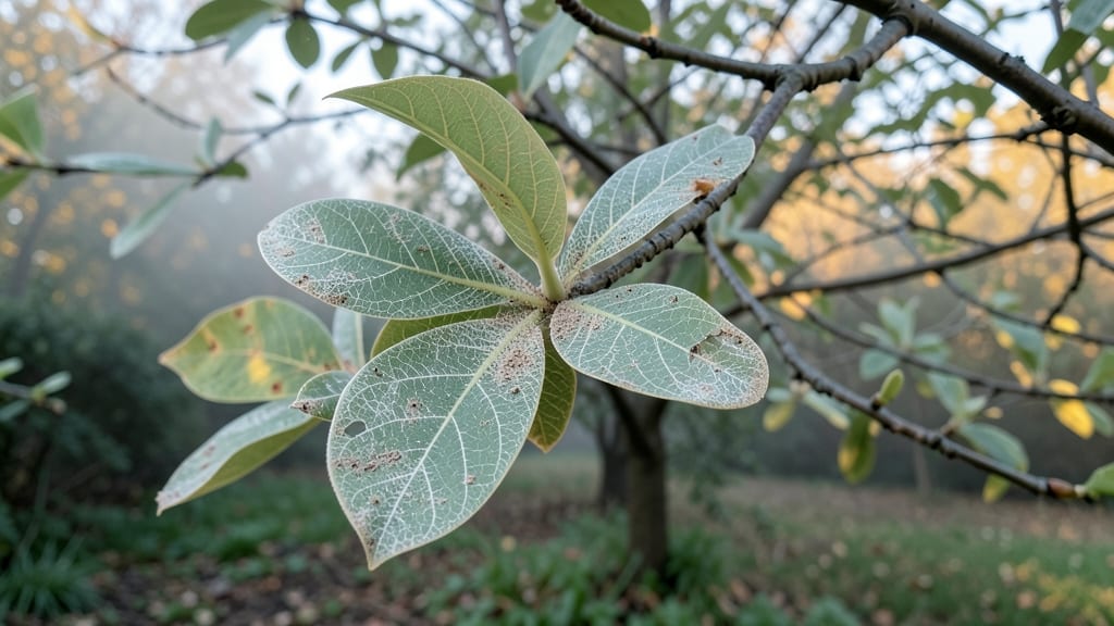 Hole-Punched Leaves from Magnolia Leaf Miners
