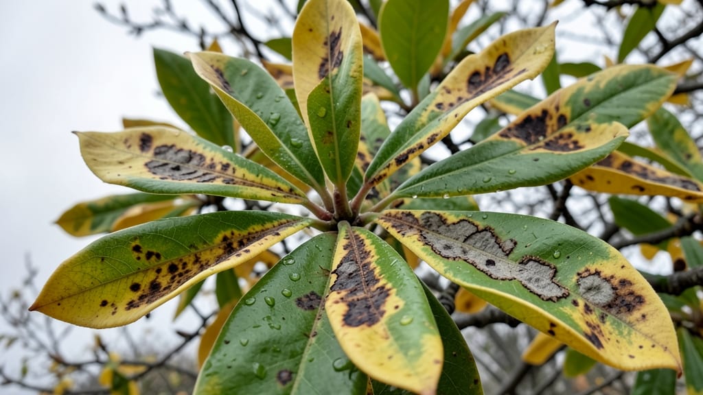 Yellowing Edges with Brown Spots on Star Magnolias