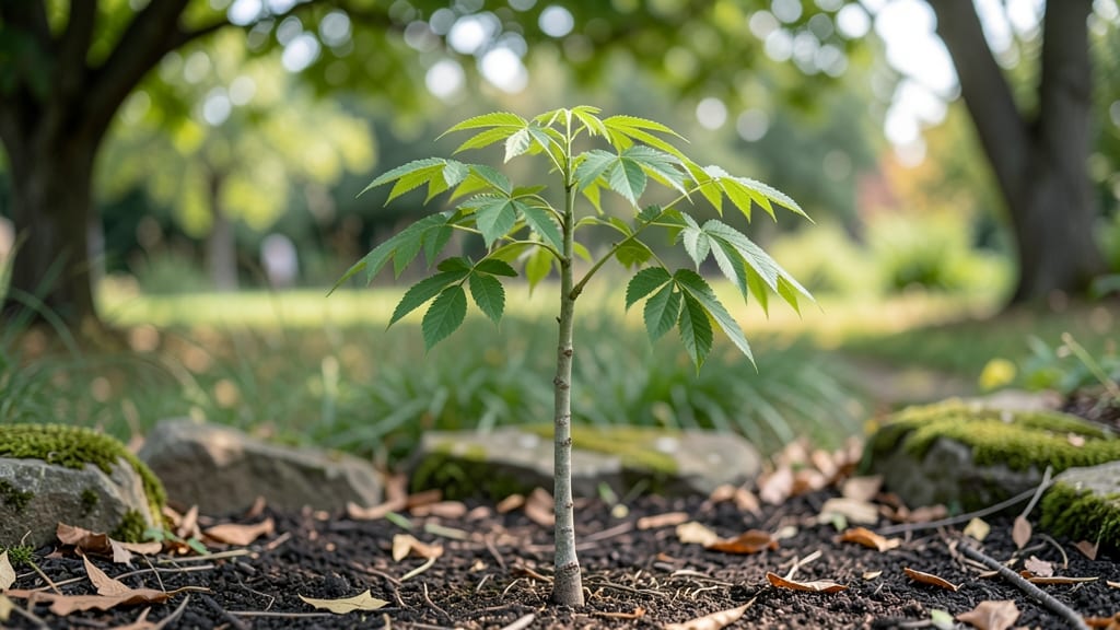 Hickory Tree Seedling: Cold-Stratified Growth in 6 Weeks